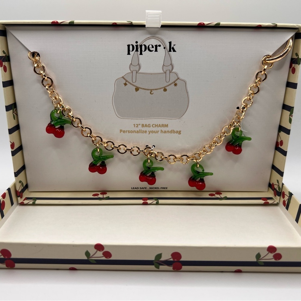 Piper K Gold Cherry Bag Charm